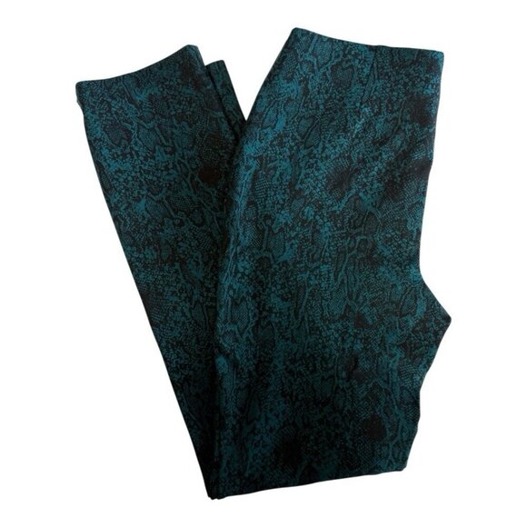 Chicos Snake Print Pull On Pants~Size 00 (XS/2)~Green Black Reptile Look L10 35 - Picture 3 of 11
